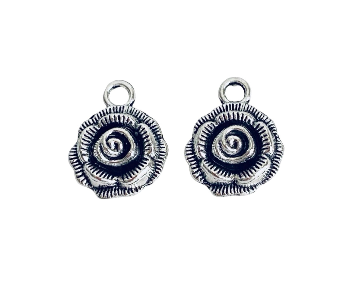 Base Metal Small Rose Charm