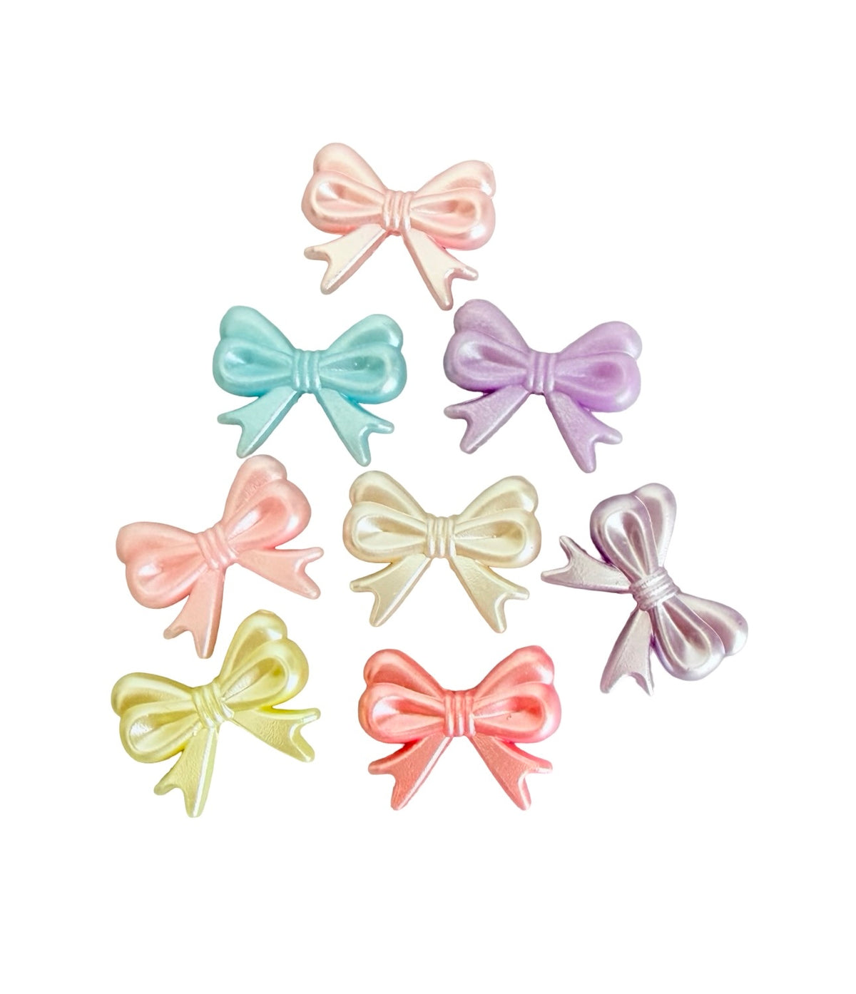 Faux Pearl Bow Beads • Acrylic Bow Beads for Jewelry Making • Off White OR Random Mix Colors