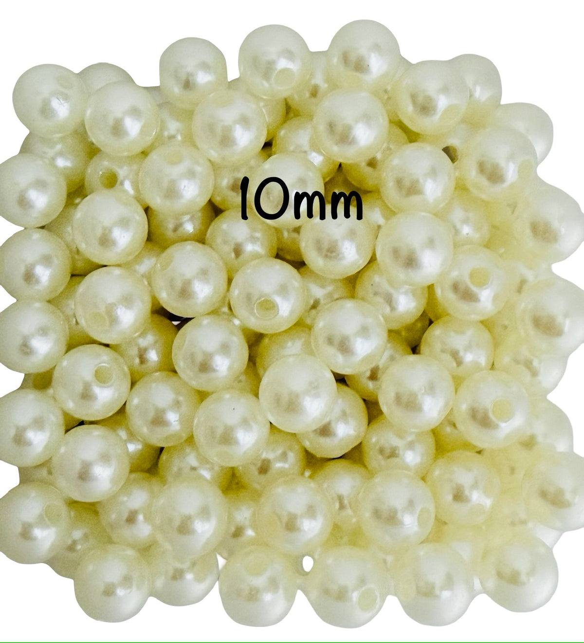 Off-White Faux Pearl Beads • 4mm, 6mm, 8mm & 10mm • Pearl Beads for Jewelry Making & Crafts