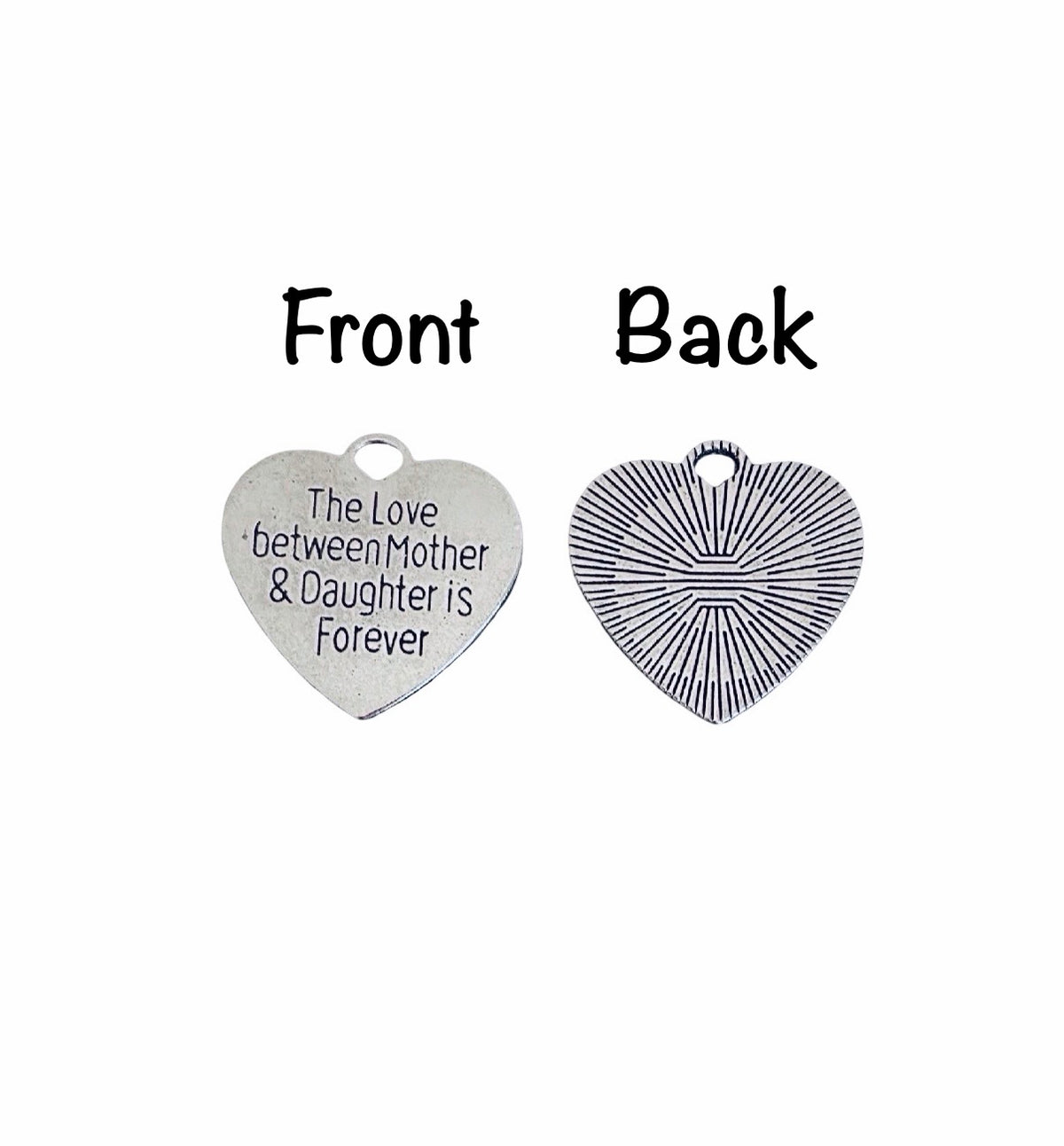 Base Metal Mother & Daughter Forever Heart Charm