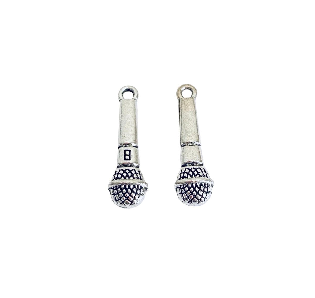 Base Metal Small Microphone Charm