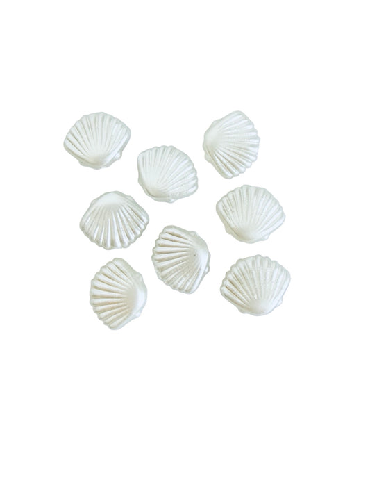 Faux Pearl Clam Shell Beads • 12mm x 10mm • Shell Beads for Jewelry Making