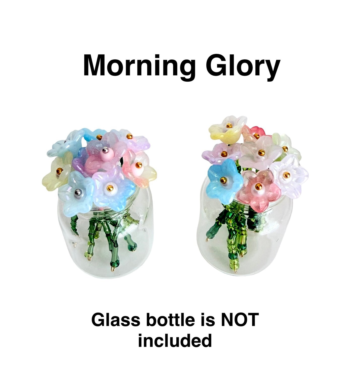 2" Handmade Mini Beaded Flower • Cherry Blossom / Tulip / Morning Glory Flowers • Seed Bead or Tube Bead Stem • Bulk Options Available