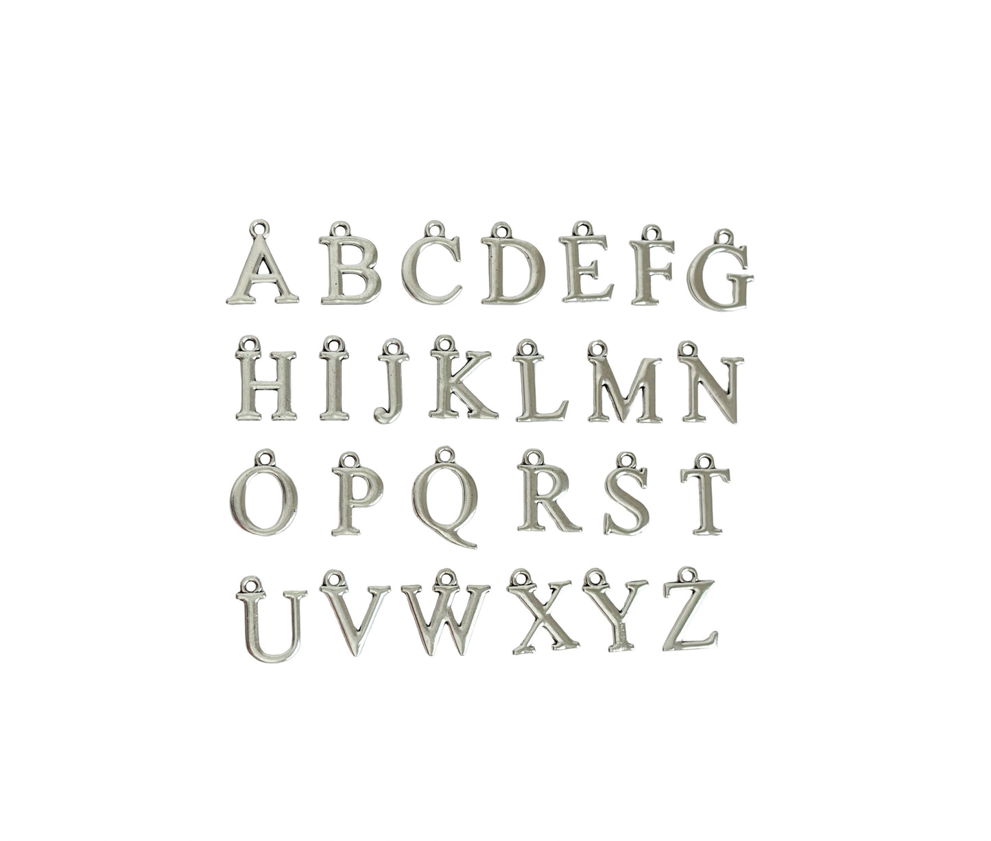 Base Metal Alphabet Charms • Letter Charms for Jewelry Making & DIY Accessories