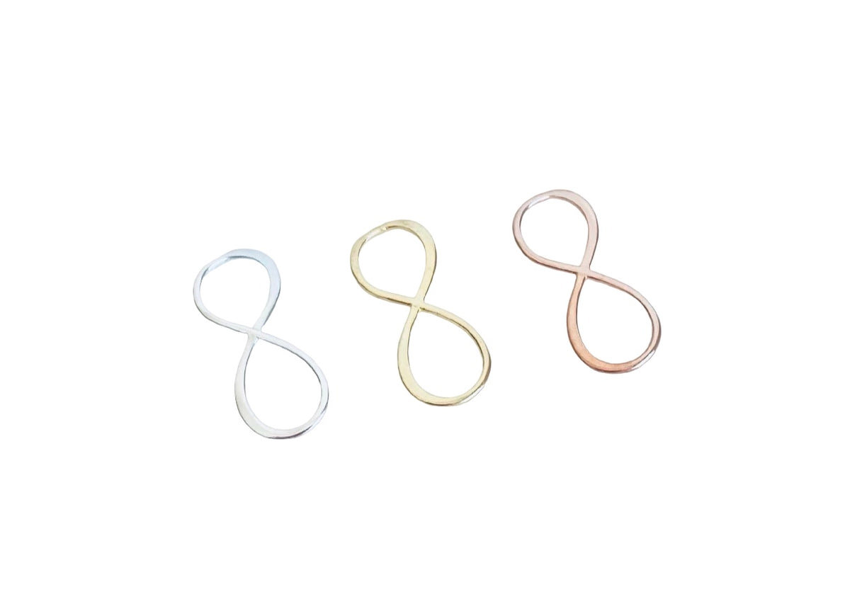 Infinity Connector Charm • Sterling Silver • Gold over Silver • Rose Gold over Silver • Sold Individually