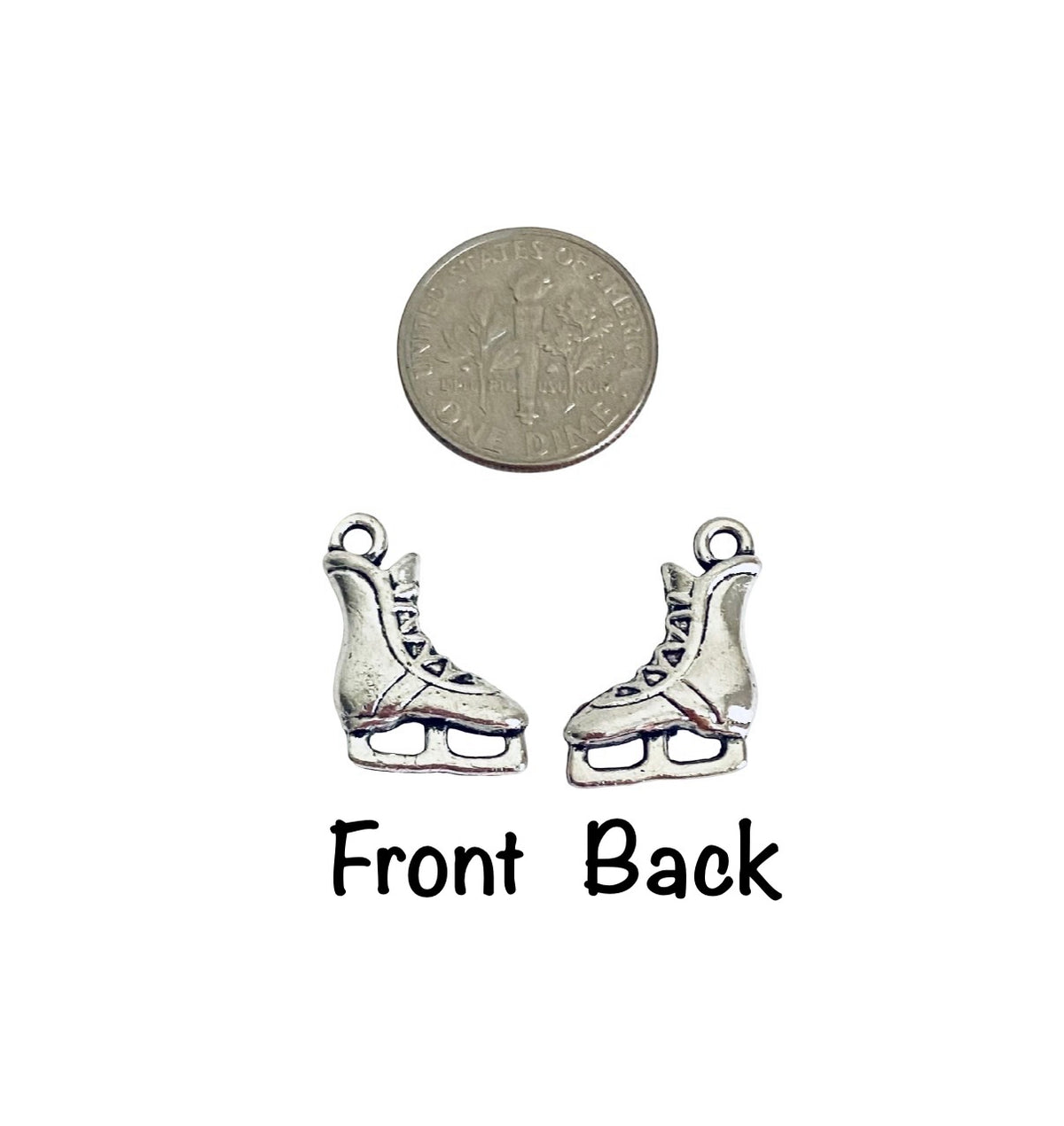 Base Metal Ice Skating Shoe Charm