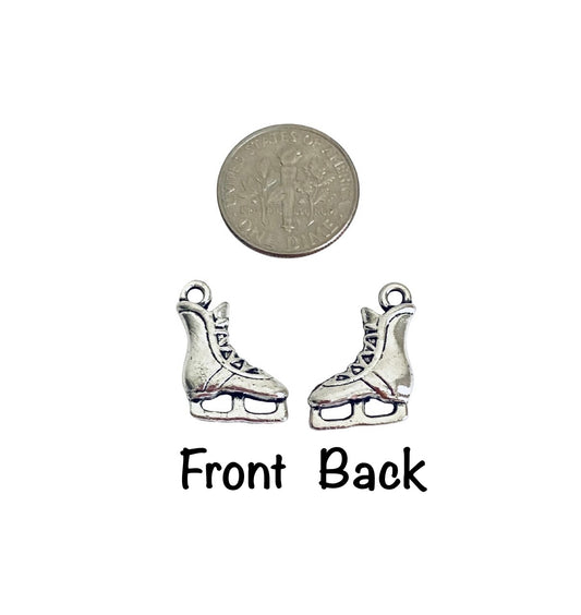 Base Metal Ice Skating Shoe Charm
