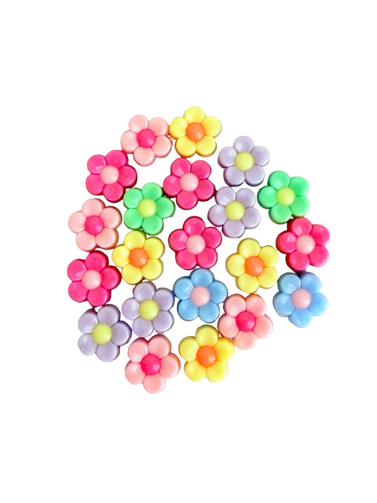 12mm Acrylic Flower Beads • Random Mix Flower Beads for Jewelry Making & Crafts