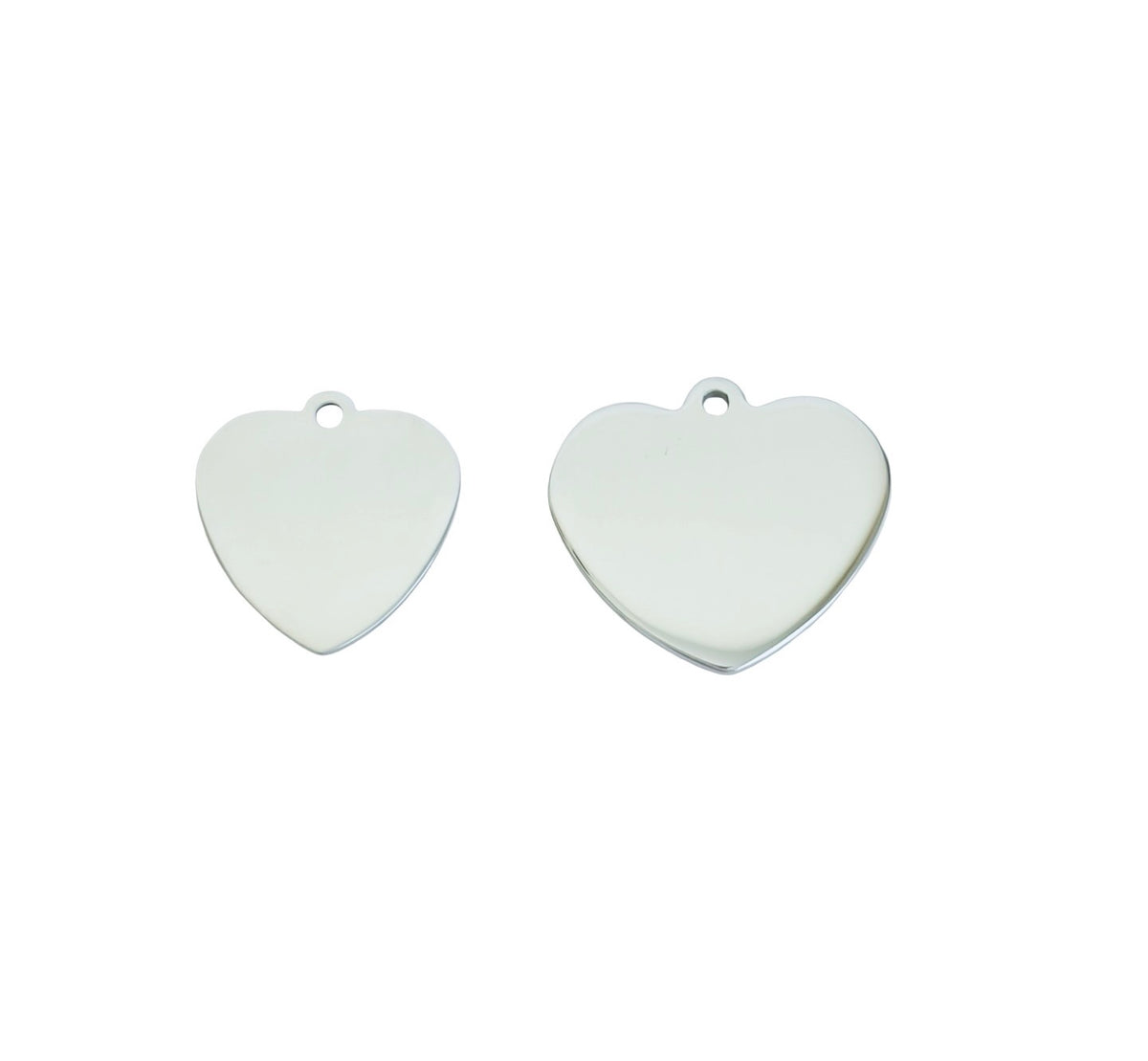 Shiny Stainless Steel Heart Blanks • 19mm • 24mm x 21mm