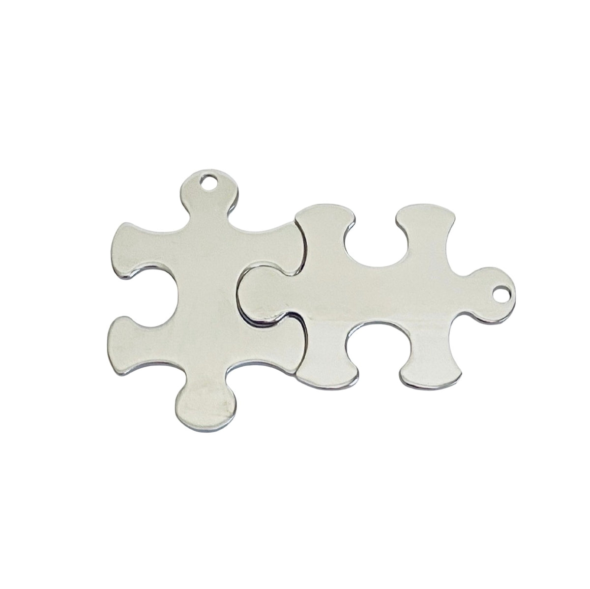 Shiny Stainless Steel Puzzle Blank • 23mm x 33mm