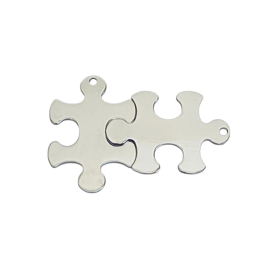 Shiny Stainless Steel Puzzle Blank • 23mm x 33mm