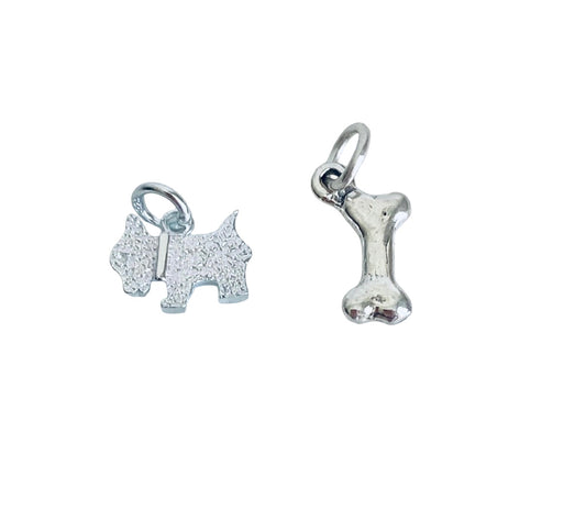 Sterling Silver Dog Charm • Dog Bone Charm • Sold Individually