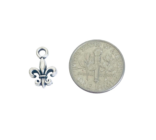 Base Metal Tiny Fleur de Lis Charm