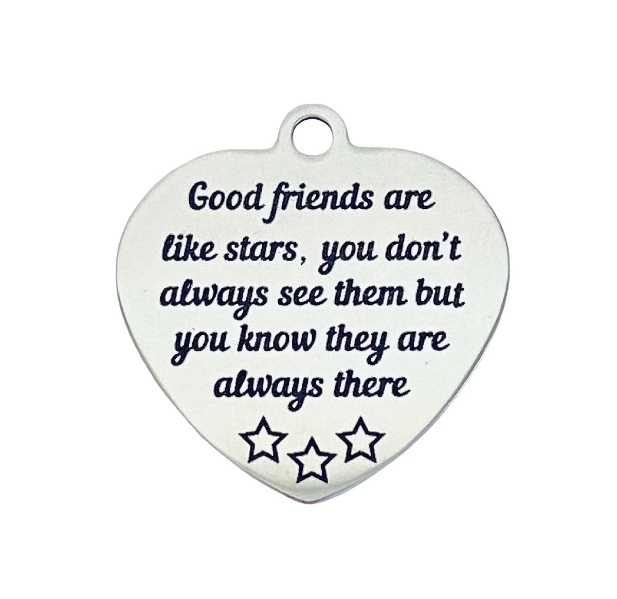 Large Stainless Steel Friendship Charm  Pre-Engraved