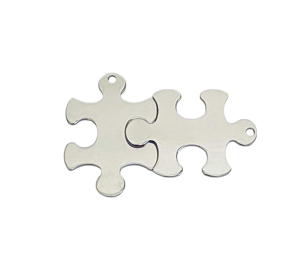 Shiny Stainless Steel Puzzle Blank • 23mm x 33mm