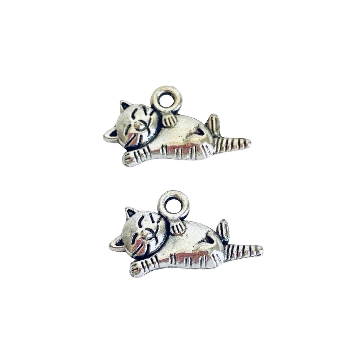 Base Metal Small Cat Charm