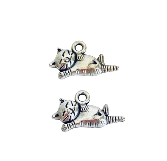 Base Metal Small Cat Charm