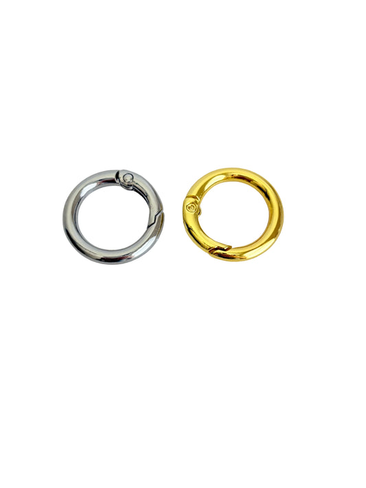 Round Clip-On Clasp • Silver or Gold Plated Keychain Clasp for DIY Bag Charms
