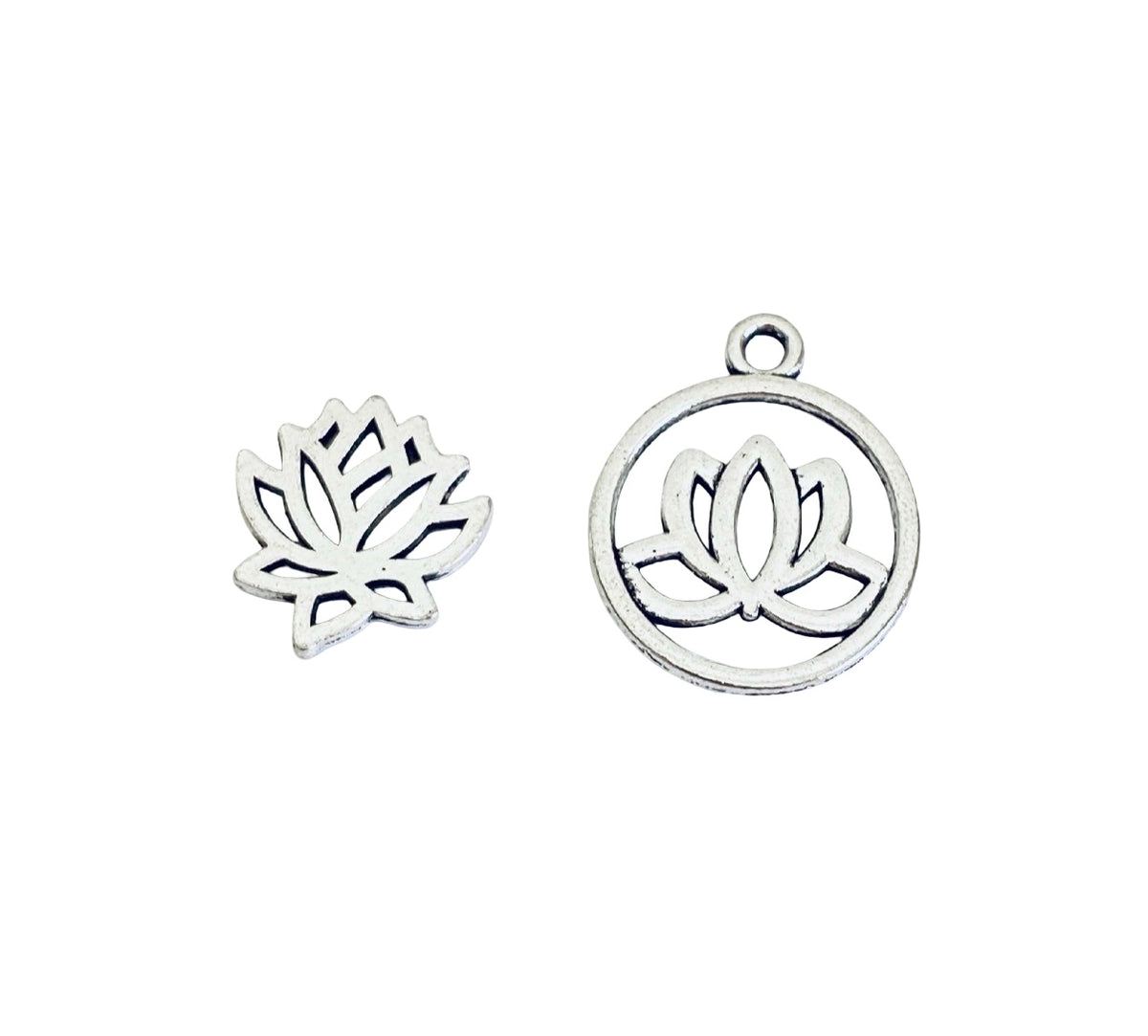 Base Metal Lotus Flower Charms
