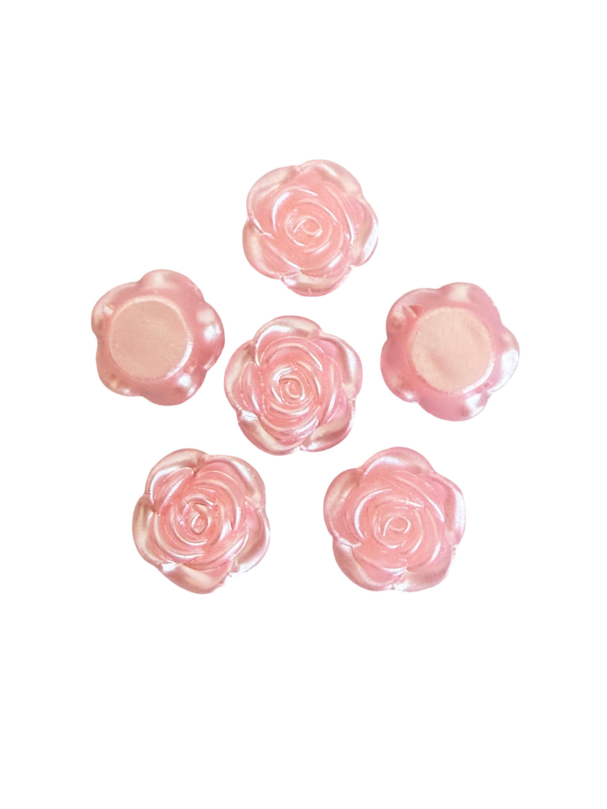 14mm Faux Pearl Rose Beads • Flower Beads for Jewelry Making • Pink, Red & Orange