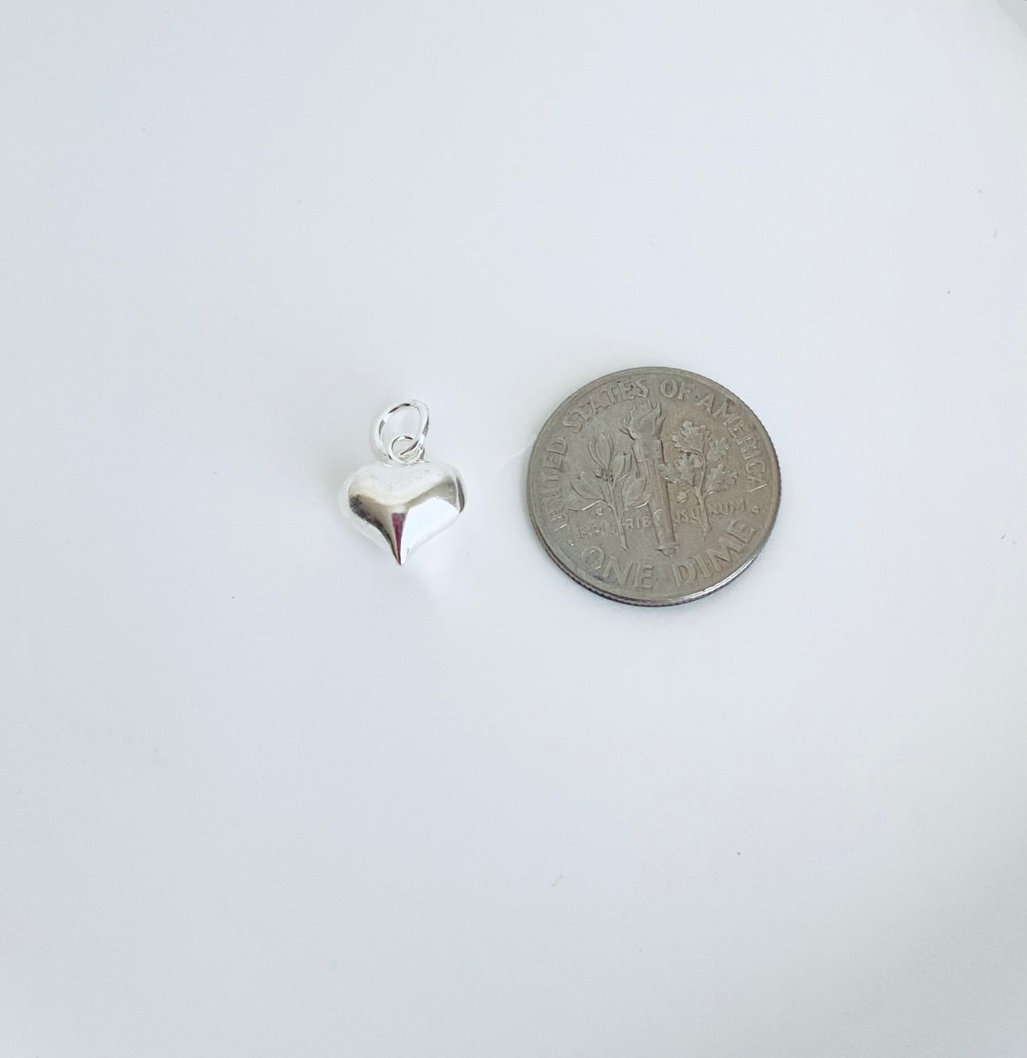 925 Sterling Silver SMALL Heart Charm (8mm x 10mm)