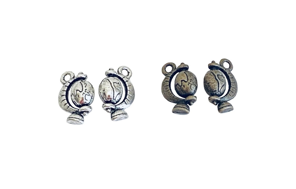 Base Metal World Globe Charm