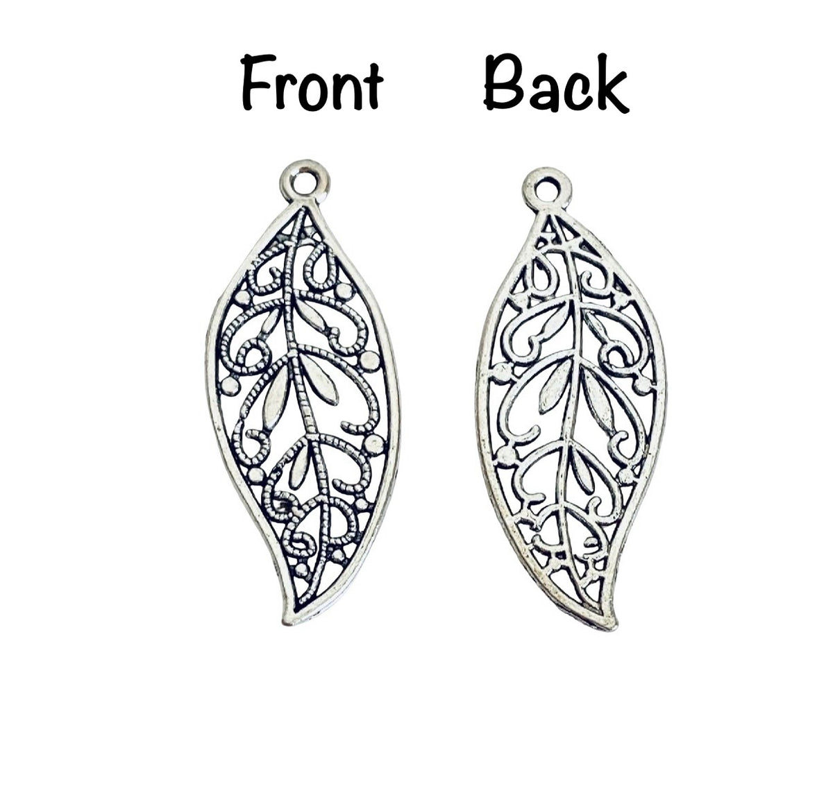 Large Filigree Leaf Charm