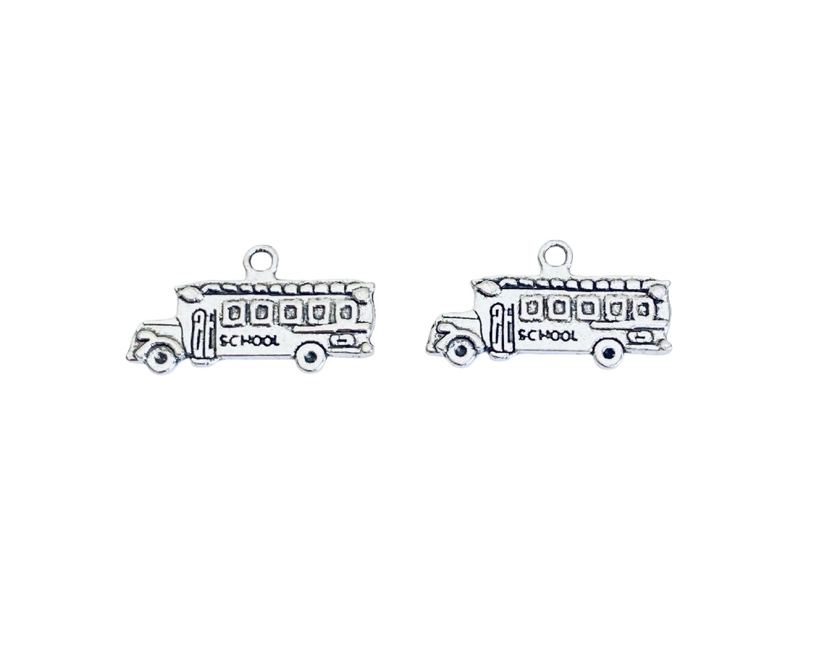 Base Metal School Bus Charm