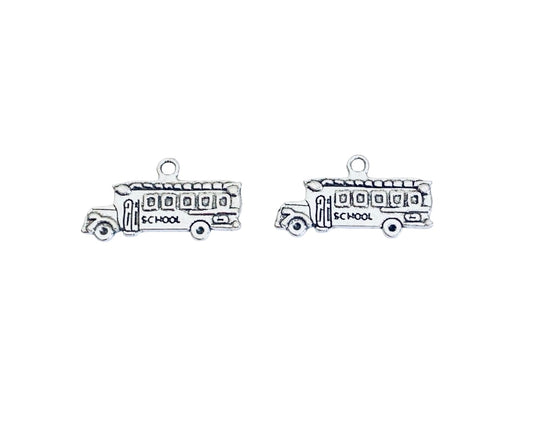 Base Metal School Bus Charm