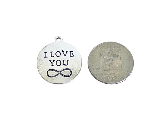 Base Metal I Love You Infinity Charm