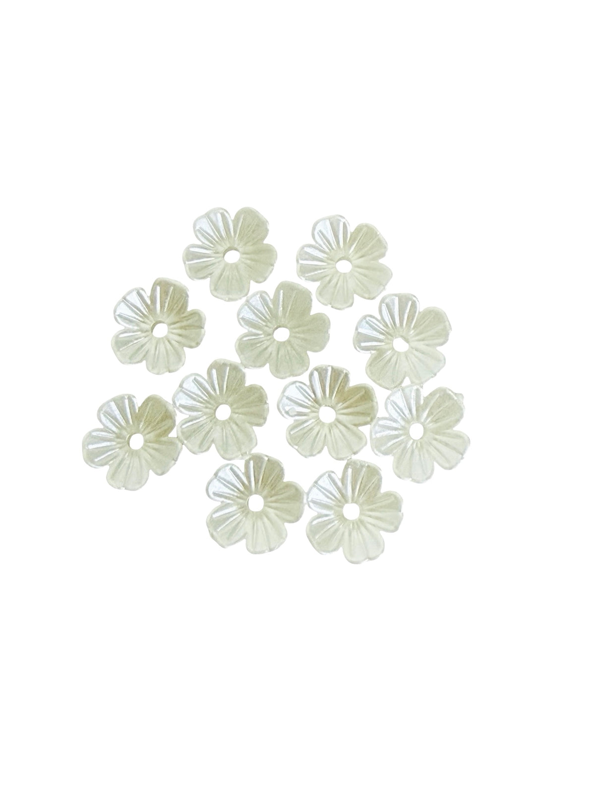 10mm Acrylic Faux Pearl 5-Petal Flower Beads • Mini Pearl Flower Beads for Jewelry Making & Crafts