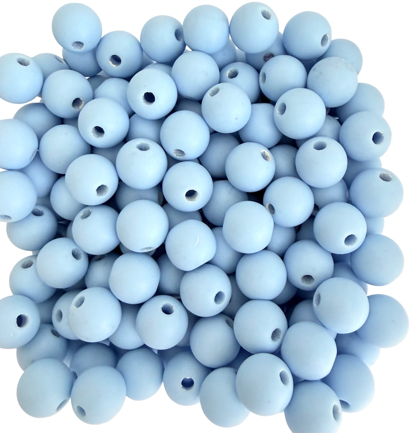 Matte Finish Light Blue Round Beads • 5mm, 7mm & 9mm Acrylic Craft Beads for Jewelry Making & DIY Crafts