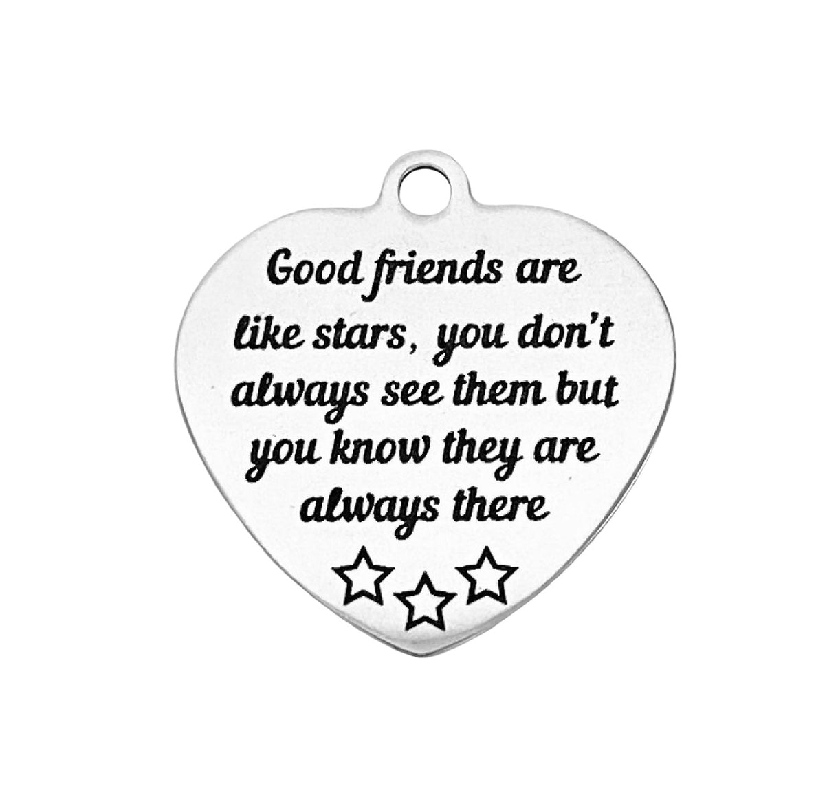 Large Stainless Steel Friendship Charm  Pre-Engraved