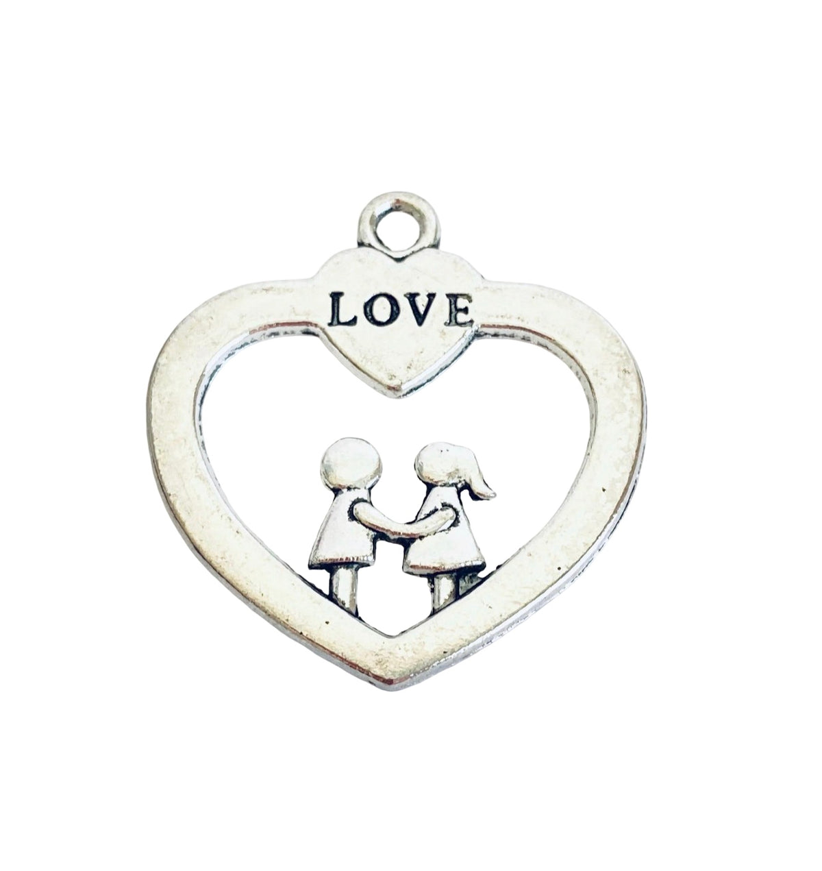 Base Metal Large Love Heart Charm