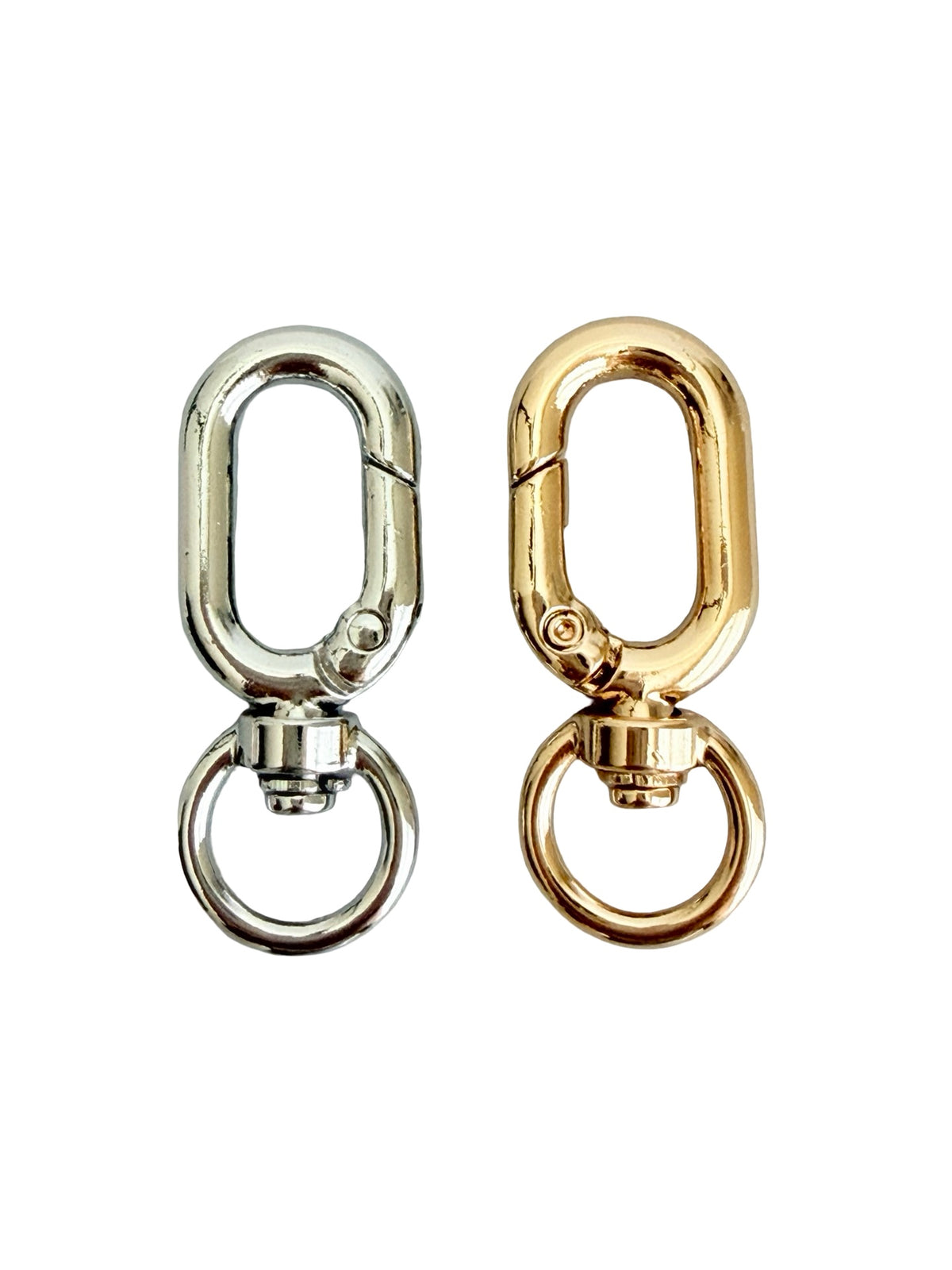 Oval Clip-On Clasp Connector • Silver or Champagne Gold