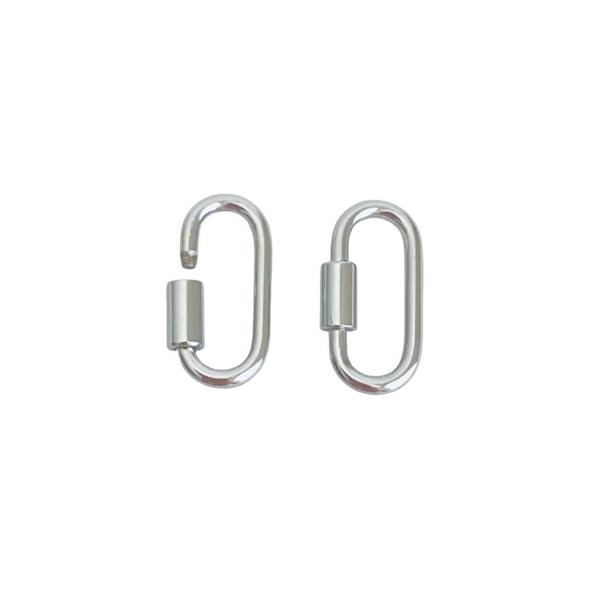 Oval Charm Holder Connector Clasp • Stainless Steel • Gold over Stainless Steel • Sold Individually