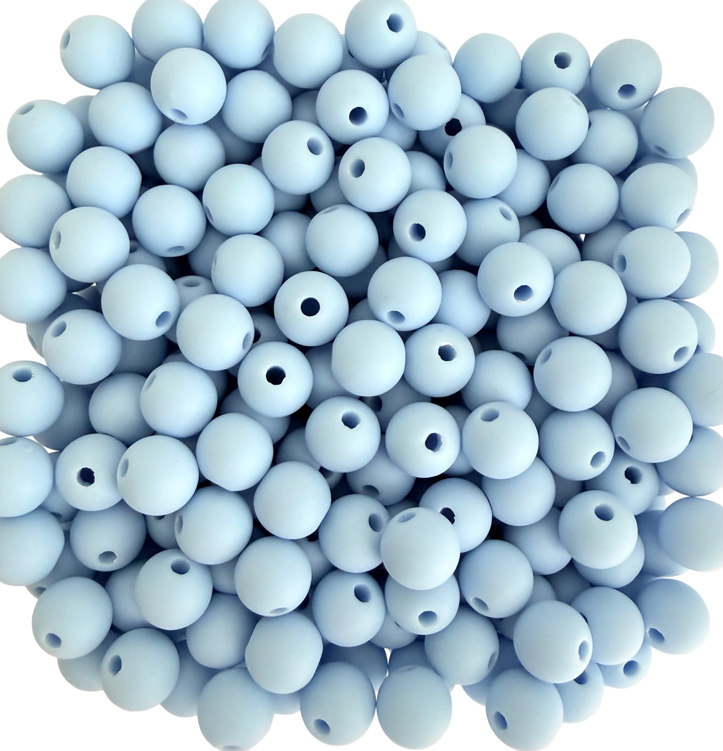Matte Finish Light Blue Round Beads • 5mm, 7mm & 9mm Acrylic Craft Beads for Jewelry Making & DIY Crafts