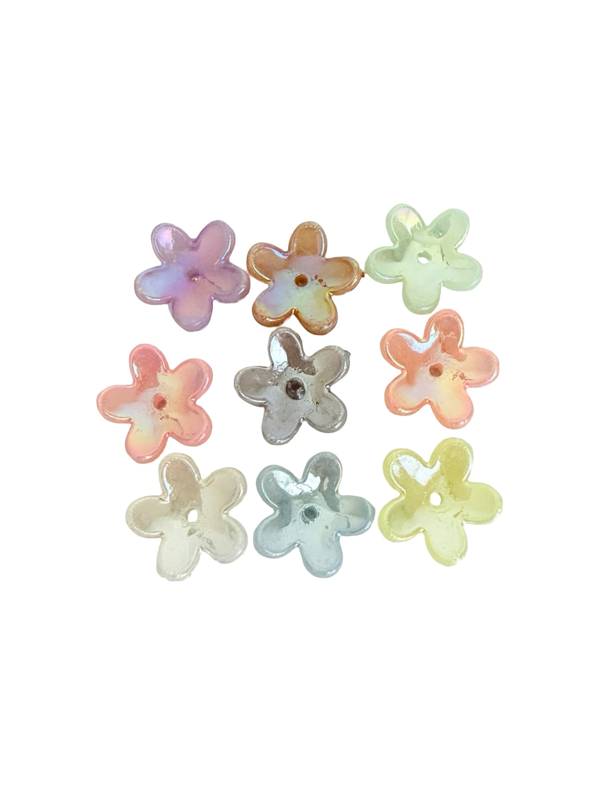 16mm 5-Petal Acrylic Flower Beads • Random Mix Color Flower Petal Beads for Jewelry Making & Crafts