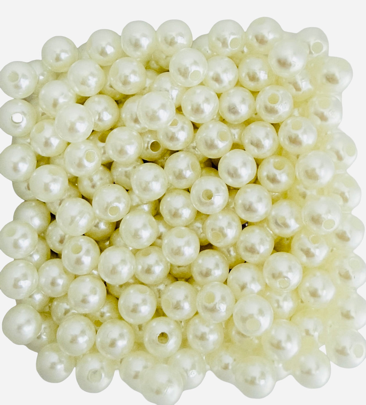 Off-White Faux Pearl Beads • 4mm, 6mm, 8mm & 10mm • Pearl Beads for Jewelry Making & Crafts