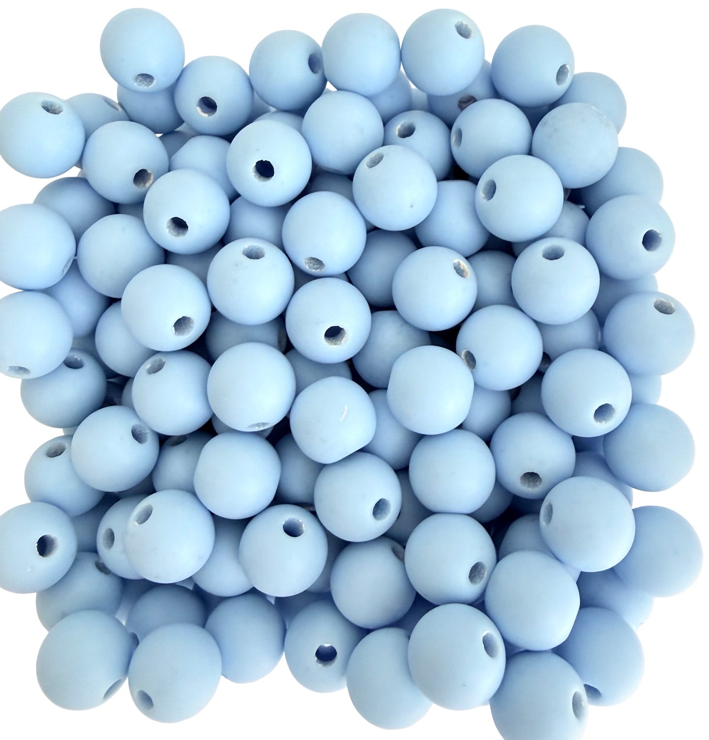 Matte Finish Light Blue Round Beads • 5mm, 7mm & 9mm Acrylic Craft Beads for Jewelry Making & DIY Crafts
