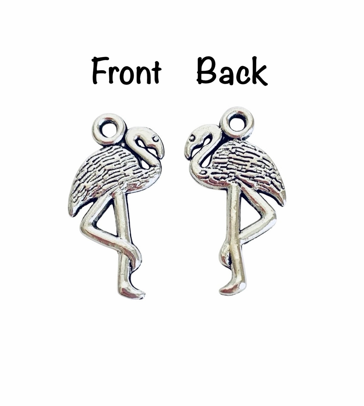 Base Metal Small Flamingo Charm