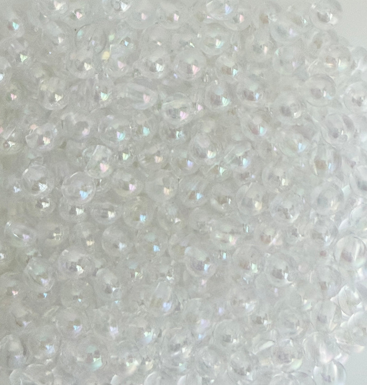 6mm Clear AB Acrylic Round Beads • Iridescent Beads for Jewelry Making