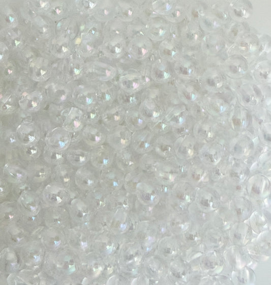 6mm Clear AB Acrylic Round Beads • Iridescent Beads for Jewelry Making