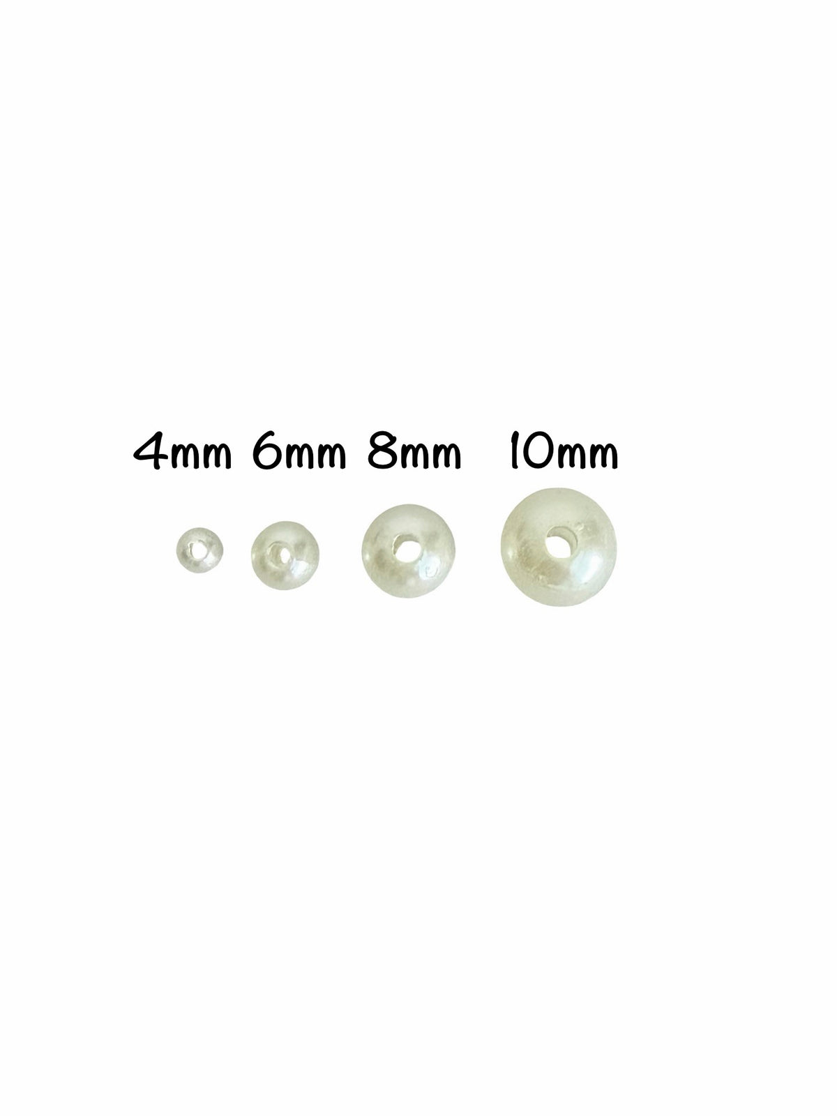 Off-White Faux Pearl Beads • 4mm, 6mm, 8mm & 10mm • Pearl Beads for Jewelry Making & Crafts