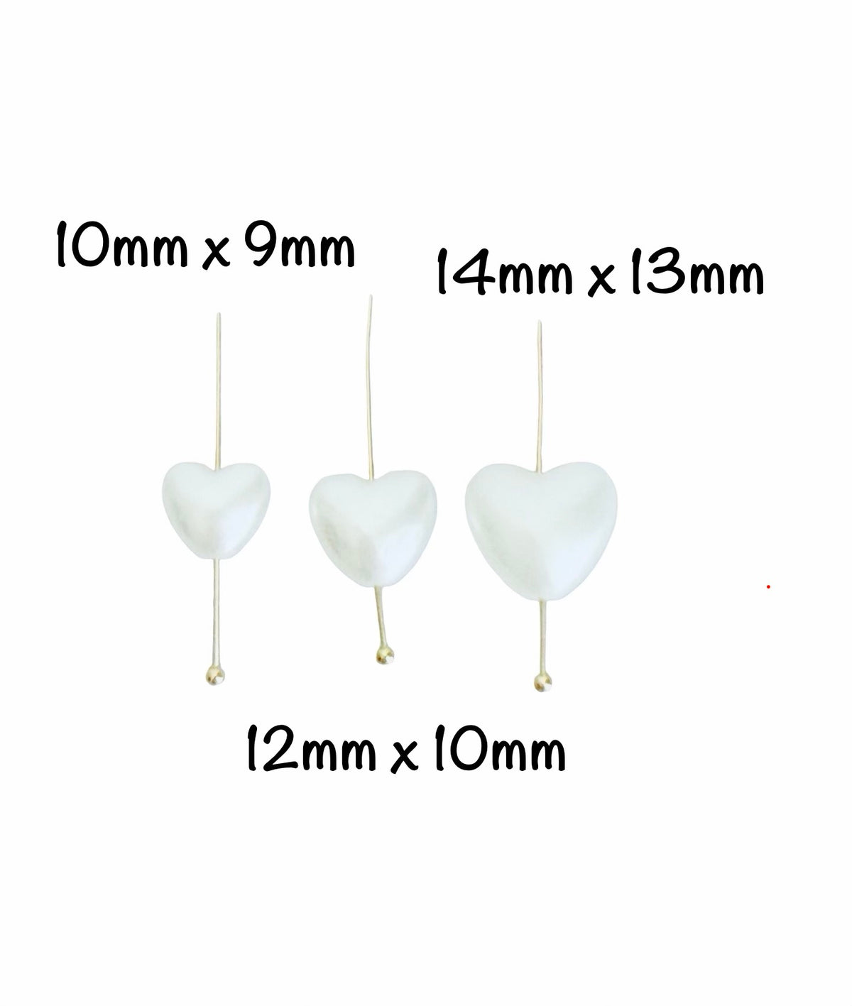 Faux Pearl Puffy Heart Beads for Jewelry Making • (10mm, 12mm or 14mm)