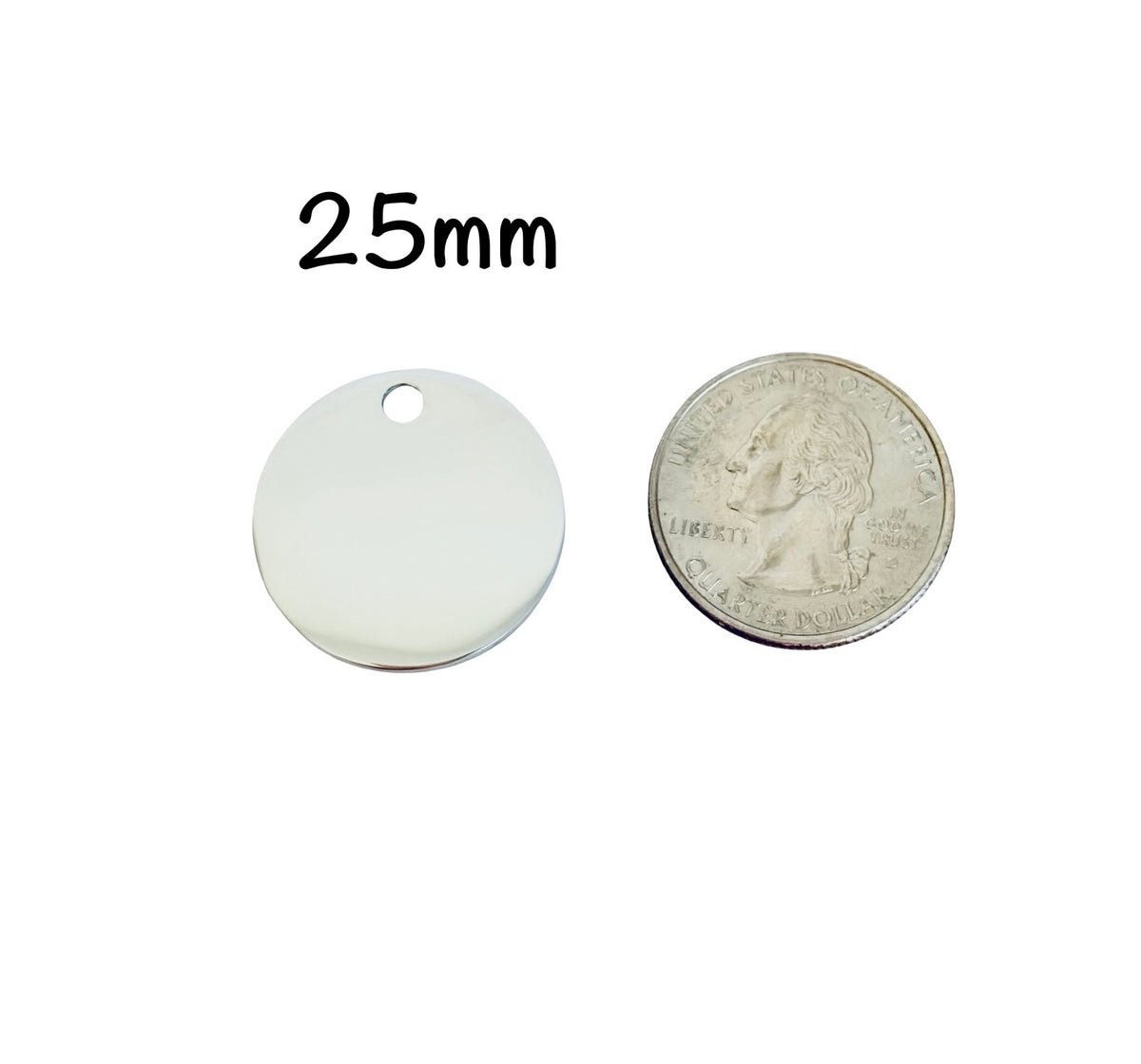 Shiny Stainless Steel Round Blanks (25mm • 30mm)