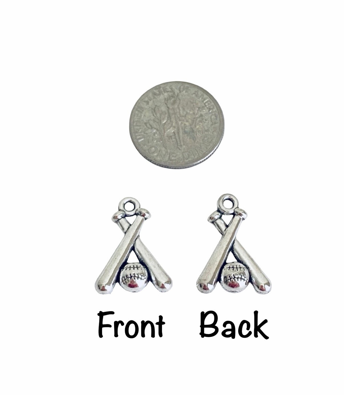 Base Metal Baseball Bats Charm