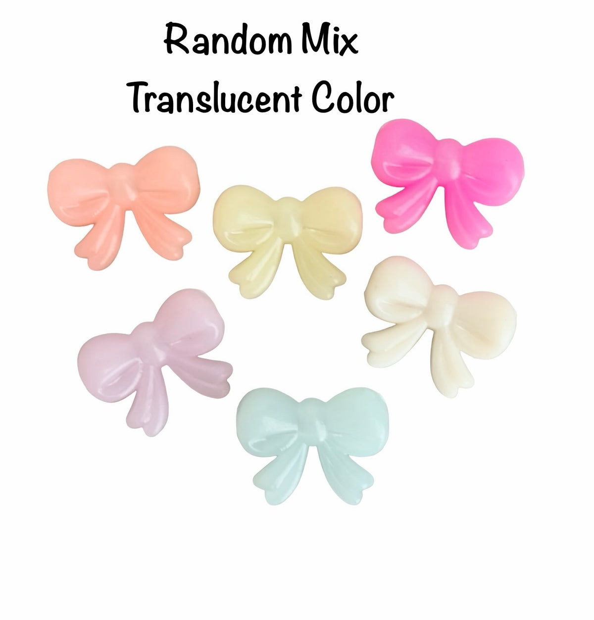 Acrylic Bow Beads • Horizontal Hole Beads for Jewelry Making • Faux Pearl OR Random Mix of Translucent
