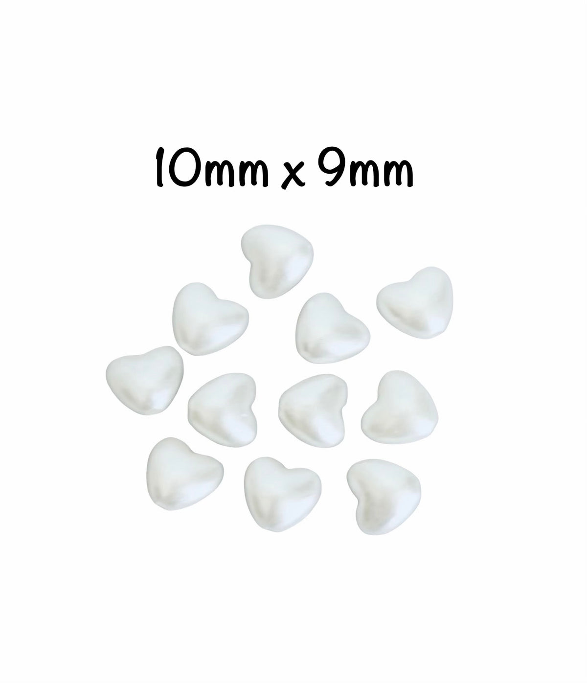 Faux Pearl Puffy Heart Beads for Jewelry Making • (10mm, 12mm or 14mm)