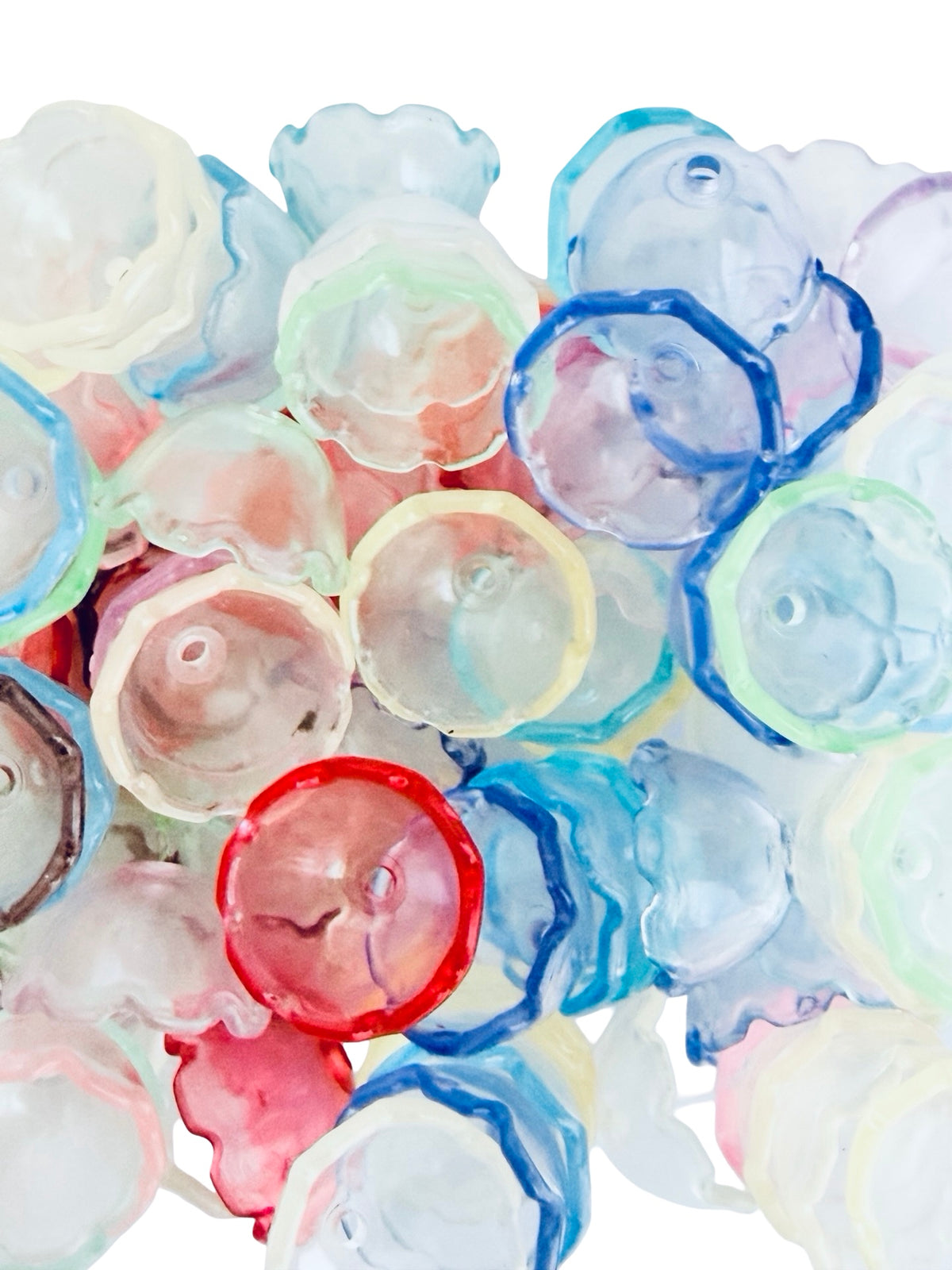 Acrylic Half Dome Beads • Random Mix Transparent Half Round Beads for Jewelry Making & Crafts